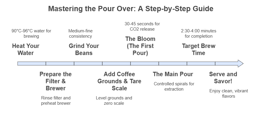 Step-by-Step Guide (8 steps) to prepare Pour Over Coffee